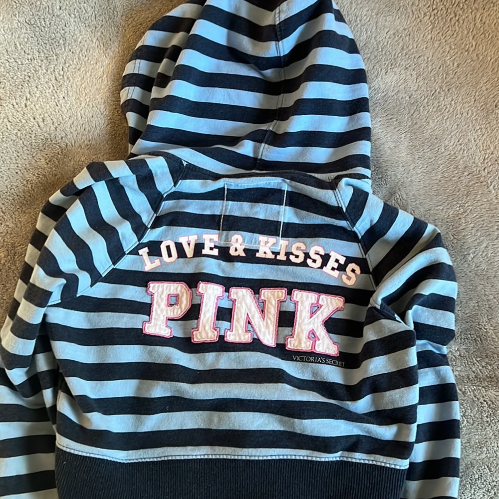 PINK vintage y2k cropped hoodie